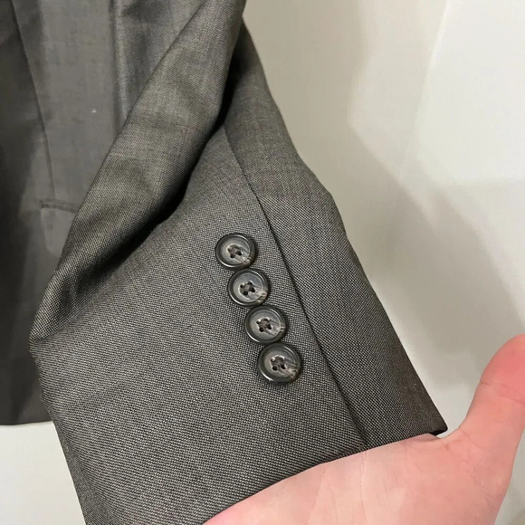 Lauren Ralph Lauren Men 52 Gray Brown Blazer Single Breasted Notch Lapel Pocket - Picture 7 of 10